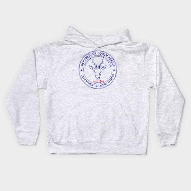 Passport Stamp - South Africa Kids Hoodie by baconislove